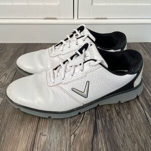 Callaway CG103WK Men’s Golf Shoes White/Black Leather Waterproof Size 11